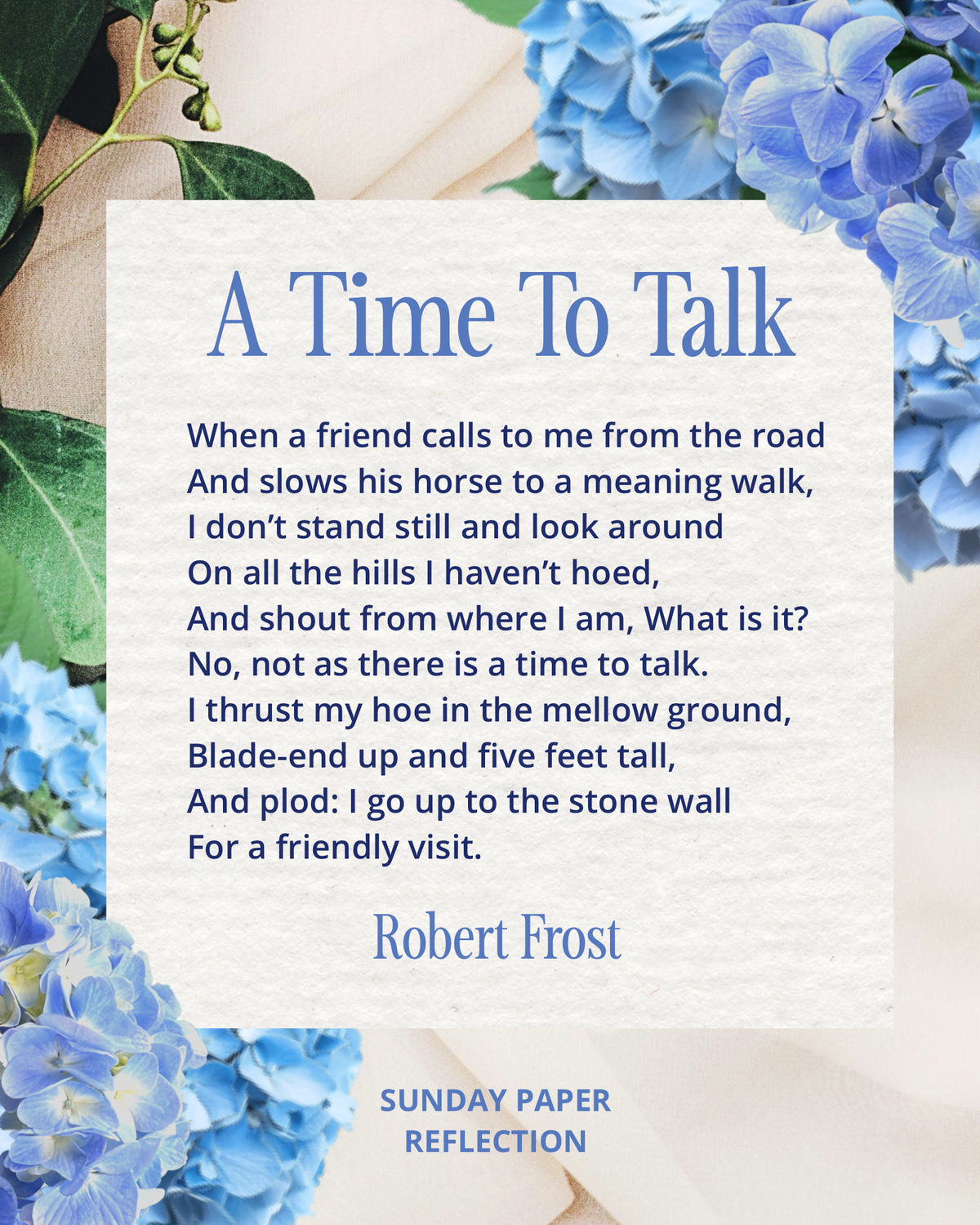 "Saatnya Berbicara" oleh Robert Frost
 | beritakitanih